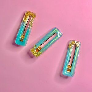 Jelly Hair Clips - Jelly Blue